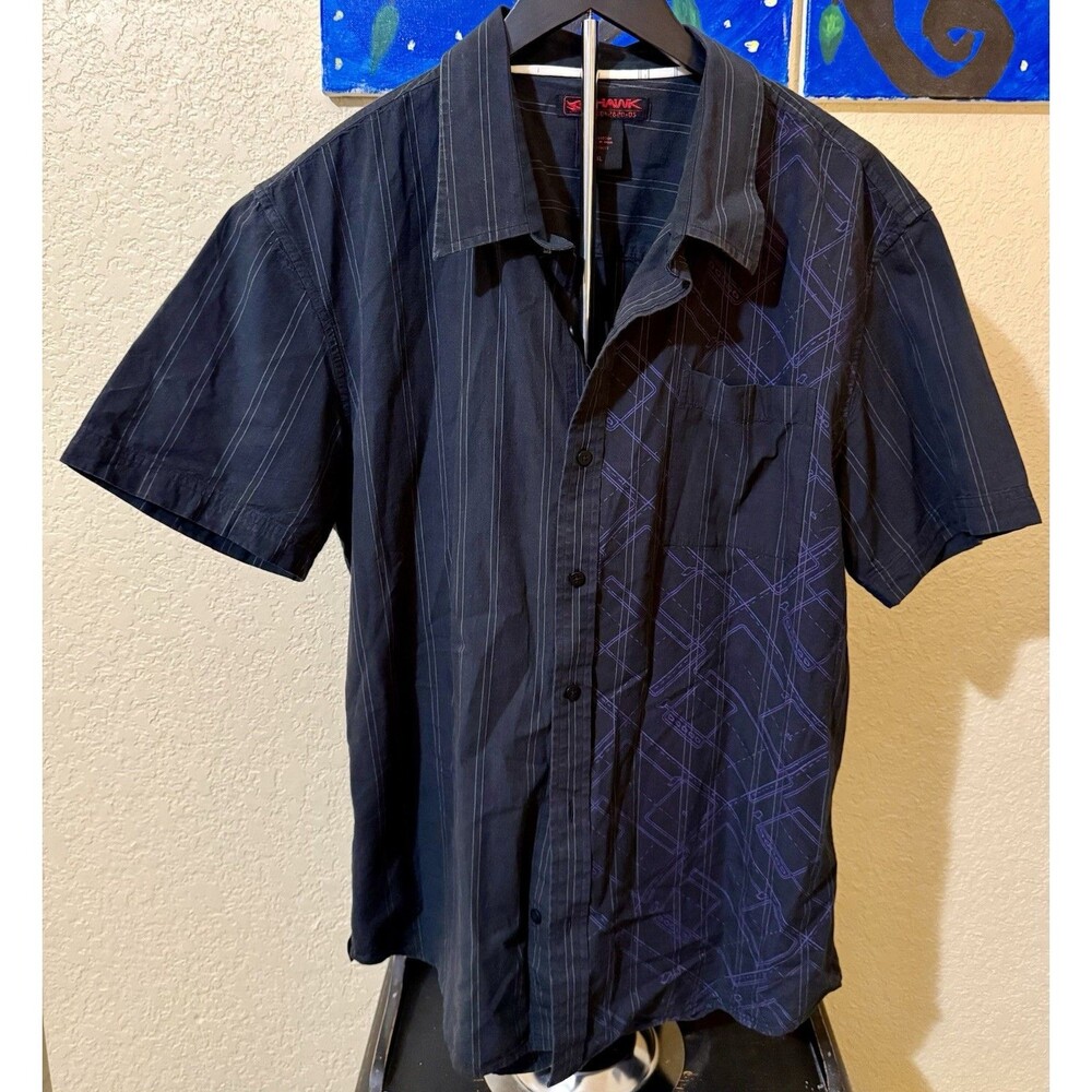 Tony Hawk Men’s Size XLButton Up Large Short Sleeve Shirt Skatewear, Streetwear